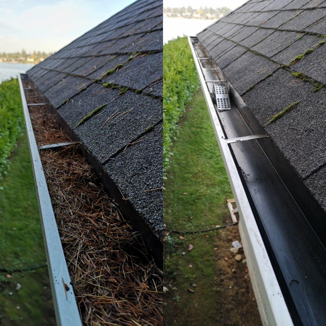 Before and after exterior cleaning